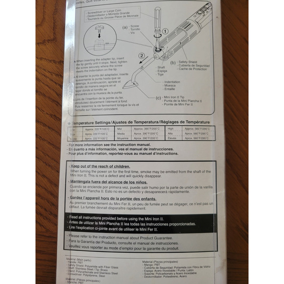 NEW Clover Mini Iron II "The Adapter" Set AC120V 40W #9100 Sewing Quilting Craft - Picture 9 of 9